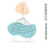 cake drawing in one continuous... | Shutterstock .eps vector #2171050919