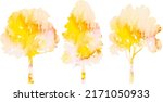 autumn trees silhouette on... | Shutterstock .eps vector #2171050933