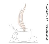 mug with tea  coffee one... | Shutterstock .eps vector #2171050949
