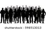 silhouette people  group  crowd ... | Shutterstock .eps vector #598513013