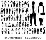 collection of black and white... | Shutterstock .eps vector #612655970