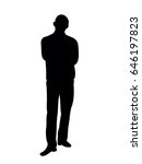 black silhouette man office  | Shutterstock . vector #646197823