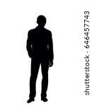black silhouette man manager  | Shutterstock . vector #646457743