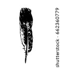 silhouette of a bird feather  | Shutterstock . vector #662360779