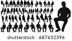 vector  set of sitting men... | Shutterstock .eps vector #687652396