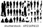 set of people silhouettes ... | Shutterstock .eps vector #692169613