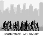 vector  silhouette of a crowd... | Shutterstock .eps vector #698437009