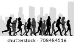  collection of silhouettes of... | Shutterstock . vector #708484516