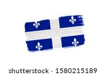Brush Painted Flag Of Quebec...