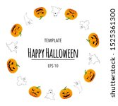 halloween frame for your text... | Shutterstock .eps vector #1525361300