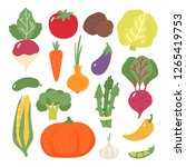 set of vegetables. cabbage.... | Shutterstock .eps vector #1265419753