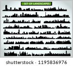 set of cityscape silhouettes on ... | Shutterstock .eps vector #1195836976