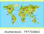 vector map of the world with... | Shutterstock .eps vector #797732863