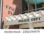 Small photo of Police department sign at police station