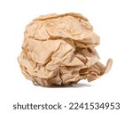 Crumpled brown sheet of paper isolated on white background