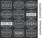 sushi premium quality stamp.... | Shutterstock .eps vector #1445260553