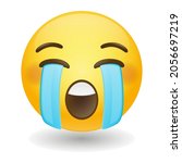 loudly crying face emoji icon... | Shutterstock .eps vector #2056697219