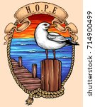 vector illustration of seagull... | Shutterstock .eps vector #714900499