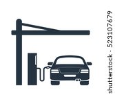 fuel station  isolated icon on... | Shutterstock .eps vector #523107679