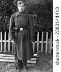 Small photo of Vologda region, Russia, 18.10.1959: photo of Soviet soldier Skorokhodov Andrei, who returned home after serving in the Soviet army