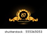 87 years golden anniversary... | Shutterstock .eps vector #555365053