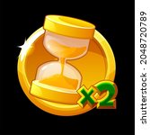 golden hourglass icon  doubling ... | Shutterstock . vector #2048720789