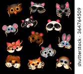 set of funny animal masks. | Shutterstock . vector #364764509