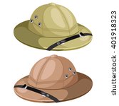 Two Pith Helmet Isolated On A...