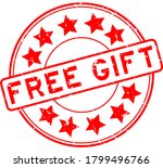 Grunge Red Free Gift Word With...