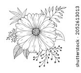 composition of flower  leaves... | Shutterstock .eps vector #2052613013