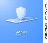 3d mobile with shield security... | Shutterstock .eps vector #1944929296