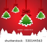 christmas paper card with red... | Shutterstock .eps vector #530144563