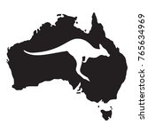 kangaroo white silhouette of an ... | Shutterstock .eps vector #765634969