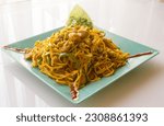 Small photo of Noodles Chicken Chowmin Pasta with vegetables Meggie