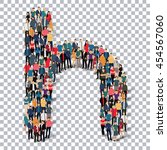 group people shape letter h... | Shutterstock . vector #454567060