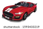 illustration of red  sport car... | Shutterstock .eps vector #1593433219