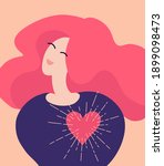 woman in love with shining... | Shutterstock .eps vector #1899098473