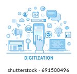 digitization vector concept... | Shutterstock .eps vector #691500496