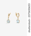 Small photo of Metal Earring with Topaz and Diamonds stone including clipping path