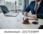 Small photo of Lawyer or lawyer reading statute of limitations, consulting between male lawyers and business clients, tax firms and law and law firms.
