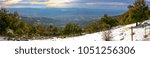 Small photo of Panoramic view of the sunset from the snow-covered Adir mountain near the Matat settlement in Israel