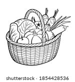 group of vegetables in basket.... | Shutterstock .eps vector #1854428536