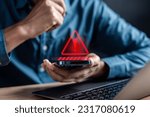 Small photo of System warning error popup and maintenance showing. cyber attack on online network error system. Cybersecurity vulnerability, data breach, illegal connection, compromised information.