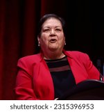 Small photo of Scottish Labour Party Conference, Edinburgh, Scotland, 17 February 2023 Pictured: Jackie Baillie, MSP, Deputy leader of Scottish Labour Party speaks to conference