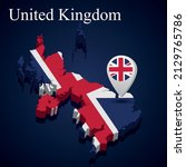 flag of united kingdom on 3d... | Shutterstock .eps vector #2129765786