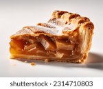 best apple pie slice isolated on white background
