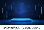 square dark podium for product... | Shutterstock .eps vector #2108708549
