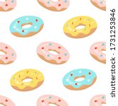 sweet donuts seamless pattern.... | Shutterstock .eps vector #1731253846