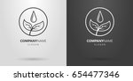 black and white logo of two... | Shutterstock .eps vector #654477346