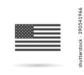 american flag icon with shadow  ... | Shutterstock .eps vector #390541966